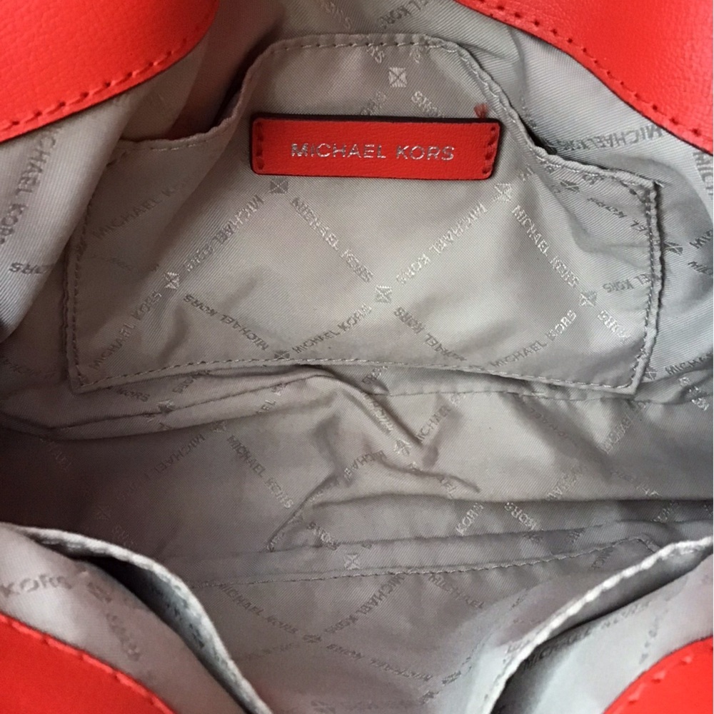 Michael Kors Kinsley Red Leather Studded Crossbody - Picture 13 of 17